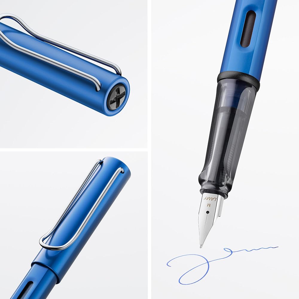 Перьевая ручка LAMY AL-Star Ocean Blue - Эргономичная рукоятка и стальное перо размера M - Легкий алюминий...