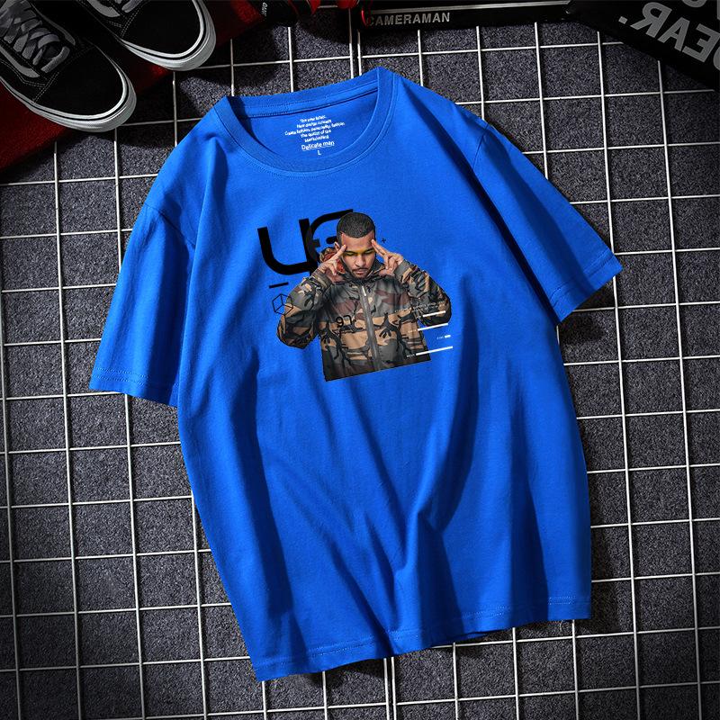 Hip-Hop 8 Colors Men's Short Sleeves T-shirt Pure Cotton Casual Tee Large Size S-6XL