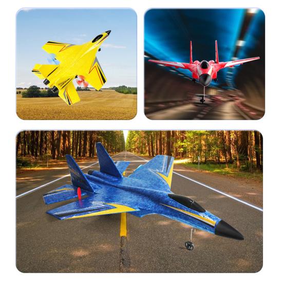 Remote Control Foam Airplane Toy Fixed Wing Beginner Plane with LED Light