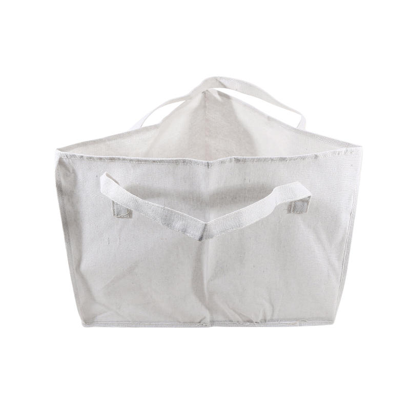Hanger Storage Bag Triangle Organizer with Handles Cotton Linen Holder for Closet Laundry Room Space Saving