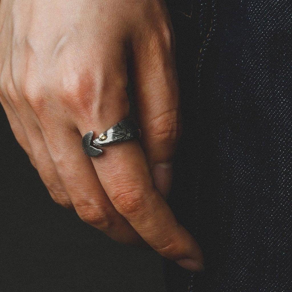 Adjustable Fish Shaped Rings Portable for Women Fashionable and Versatile Alloy Jewelry for Everyday Casual Wear