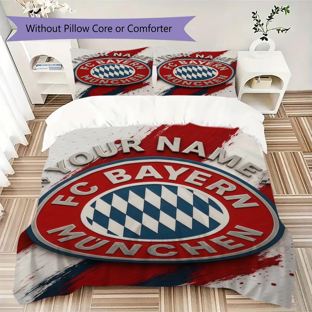 Custom Name Bayern Munich FC Bedding,Quilt Set Quilt Cover Pillowcase Home Birthday Gift(1 * duvet cover + 2 * pillowcase, without core)_xia