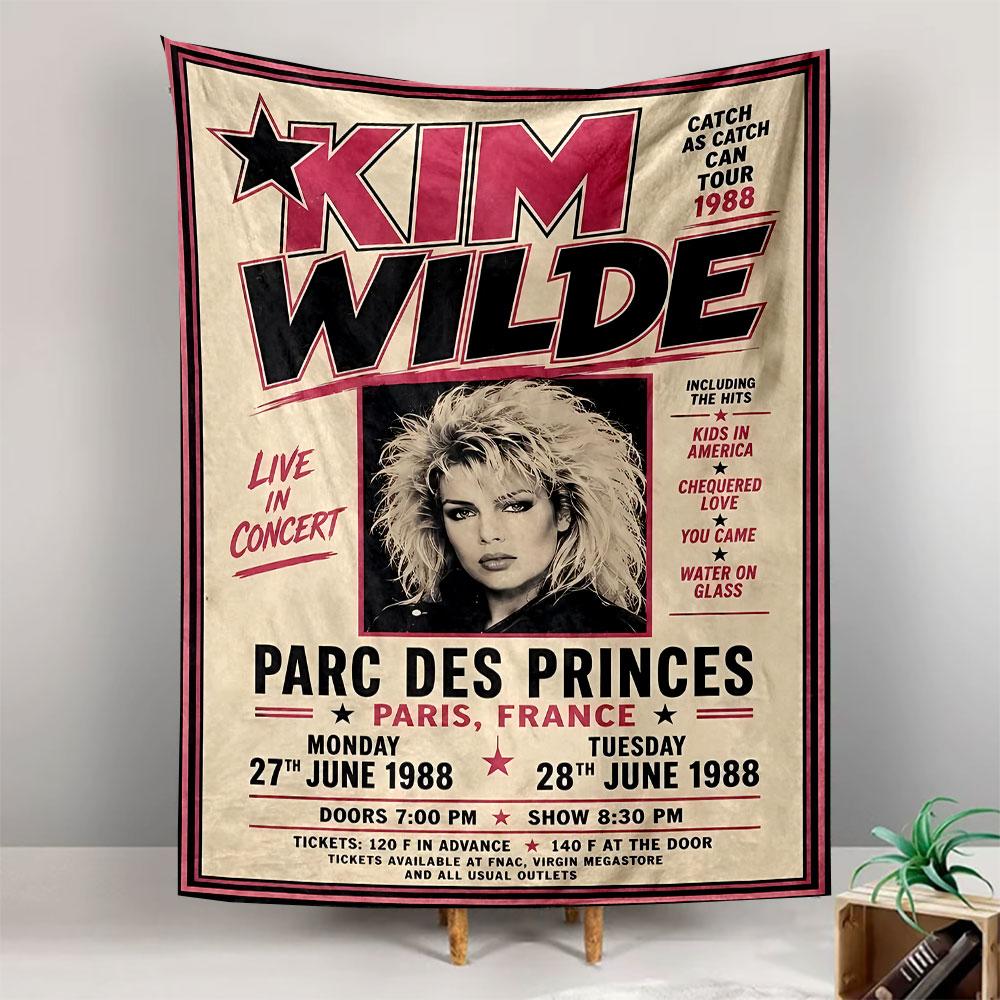 Bold text, star graphics, and a concert photo with date and location details. Patterned tapestry for bedroom and living room home decor