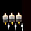 1/2/3 Pieces White LED Tea Lights Candles With USB Charge,Battery Powered Small Flameless Rechargeable Christmas Candles