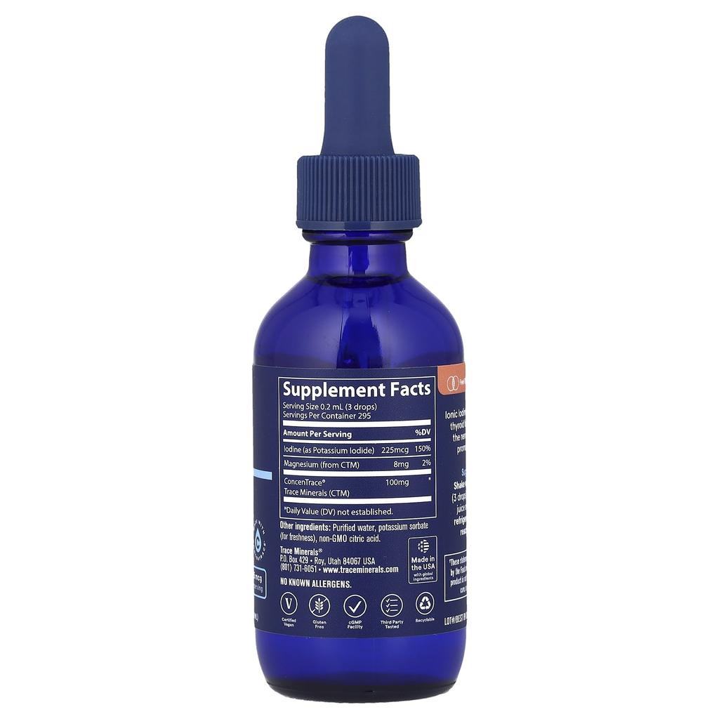 Trace, Ионный йод, 2 жидких унции (59 мл)