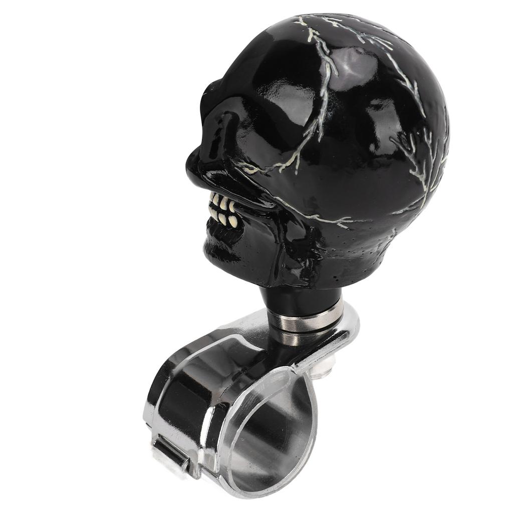 Ручка на руль в форме черепа, диаметр 3 см, смола, ручка-вертушка, бустер для автомобилей, грузовиков, тракторов, лодок, черный