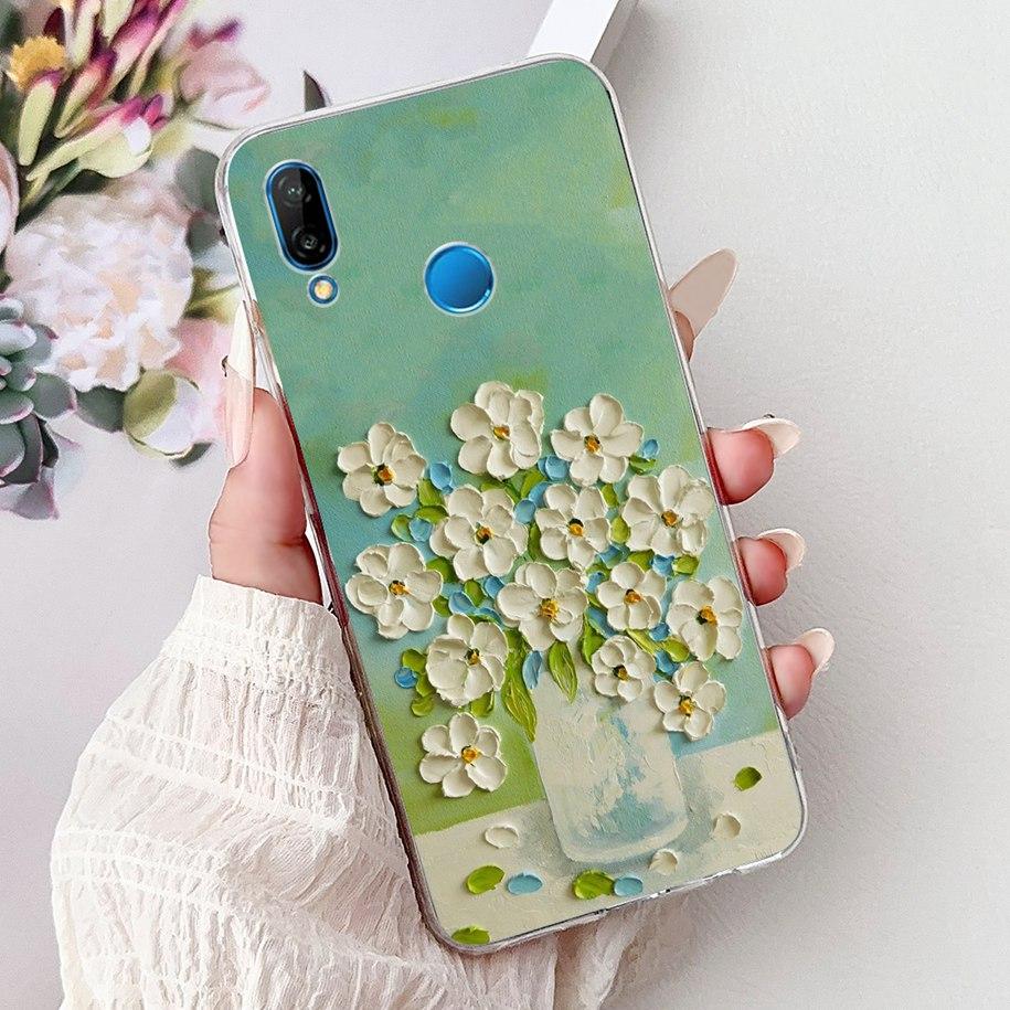 For Huawei P20 Lite Case Popular Flower Butterfly Soft Clear Silicone Phone Back Cover For Huawei P20Lite Nova 3e ANE-LX1 Bumper