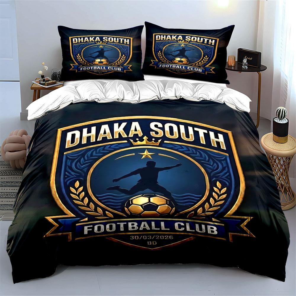 Dhaka South Football Club Set Bedding Duvet Cover Set Duvet Cover Pillowcases (1 * Duvet Cover 2 * Pillowcases, without duvet insert)
