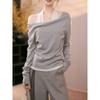 2026 Autumn New French Style Plus Size High-End Faux Two-Piece Fashionable Slimming Design Top