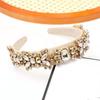 Korean Style Baroque Hair Hoop Colorful Bride Tiaras Exquisite Rhinestone Headband  Wedding