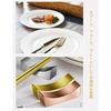 Happykau Chopstick Rests, Set of 5, Stylish Stainless Steel Cutlery Rest, Japanese Tableware, Simple Tabletop Rest (Black)
