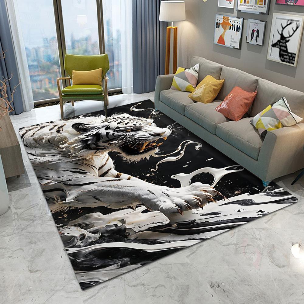 Ковер в европейском стиле с изображением свирепого тигра, ковер для гостиной, дивана, спальни, кабинета, кухни, прихожей, противоскользящий, домашний декор