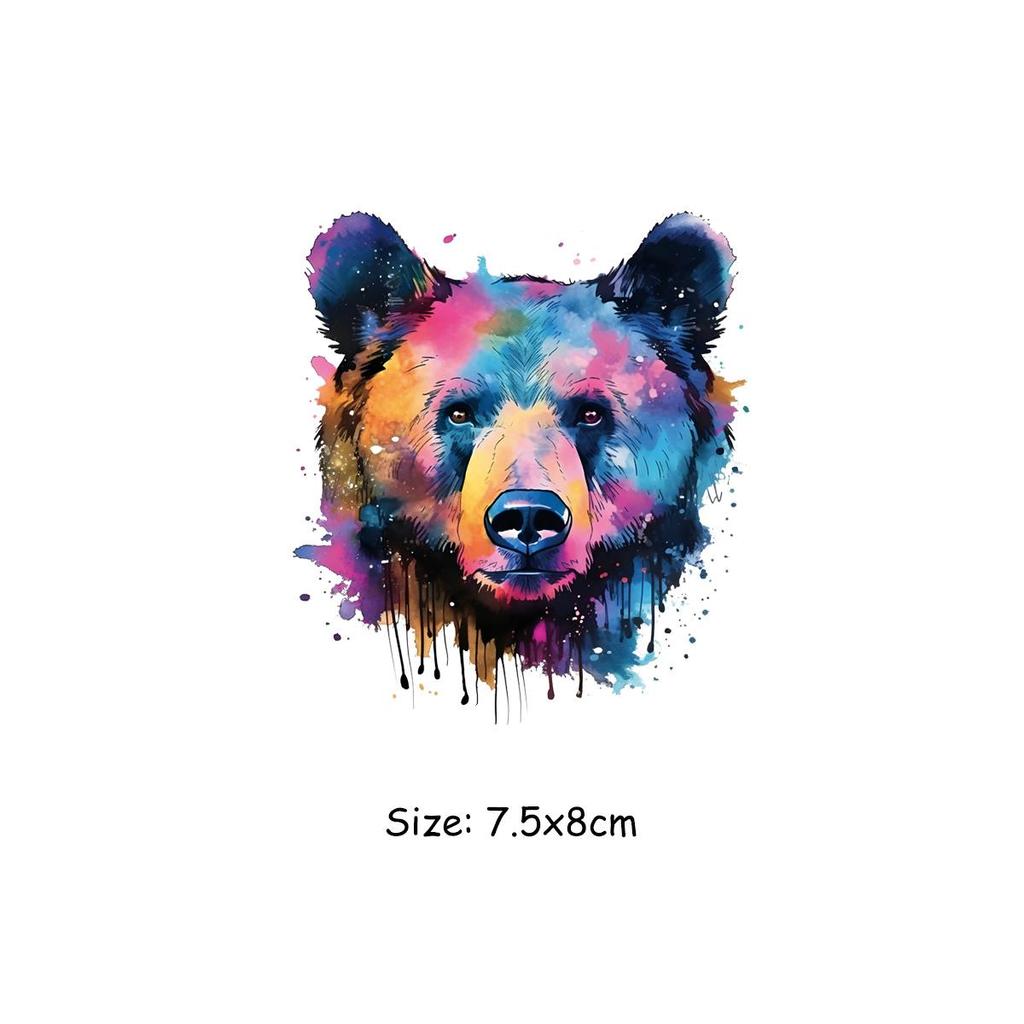 Iron-On Clothes Patches Wolf Pattern Diy Accessory Sticker Fashion Stripes Heat Press Appliqued Jeans Clothing Decals Patch