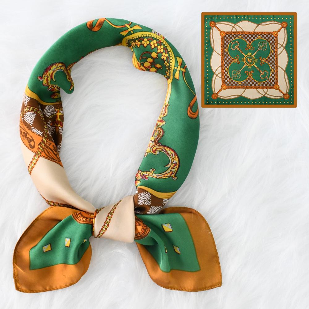 Women'S New Fashionable Atmosphere Simulation Silk Scarf Neck Protection Scarf Spring Summer Autumn Square Scarf