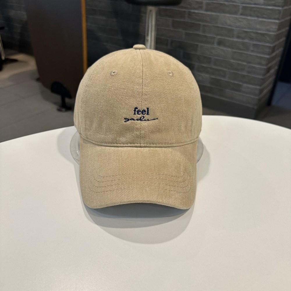 Embroidery Letter Rugged Baseball Cap Solid Color Duck Tongue Cap Fashion Sun Hat  for Women
