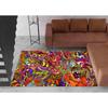 Colorful Graffiti Rug Abstract Face Art Design Bright Unique Carpet for Home Decor Living Room Bedroom Gift Idea