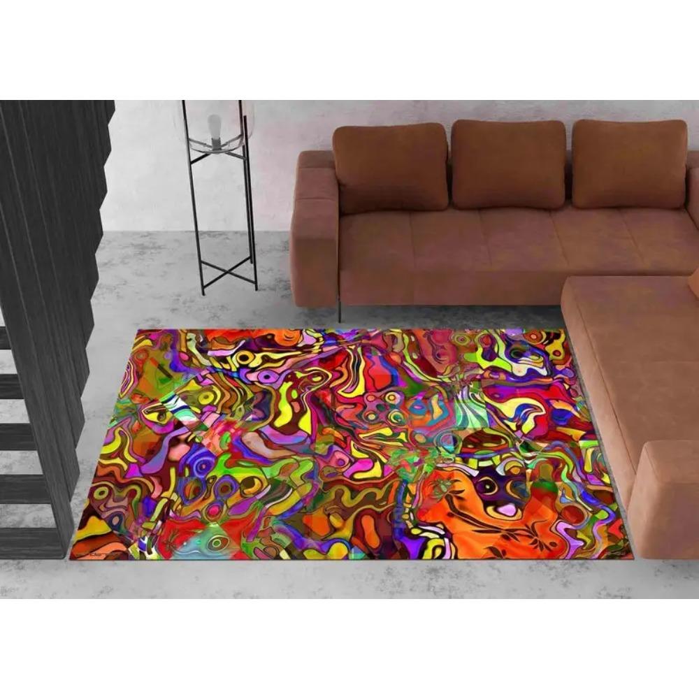 Colorful Graffiti Rug Abstract Face Art Design Bright Unique Carpet for Home Decor Living Room Bedroom Gift Idea