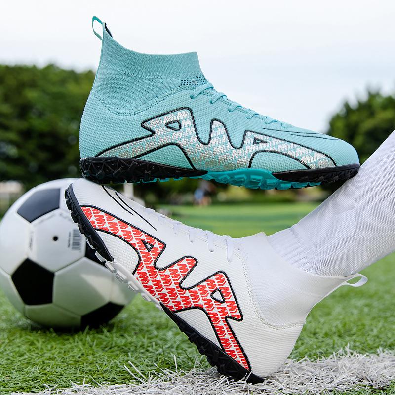 New Football Shoes Men's High-top Adult AG Spikes Artificial Grass Game Training Shoes C Romesi Sneakers Broken Nails