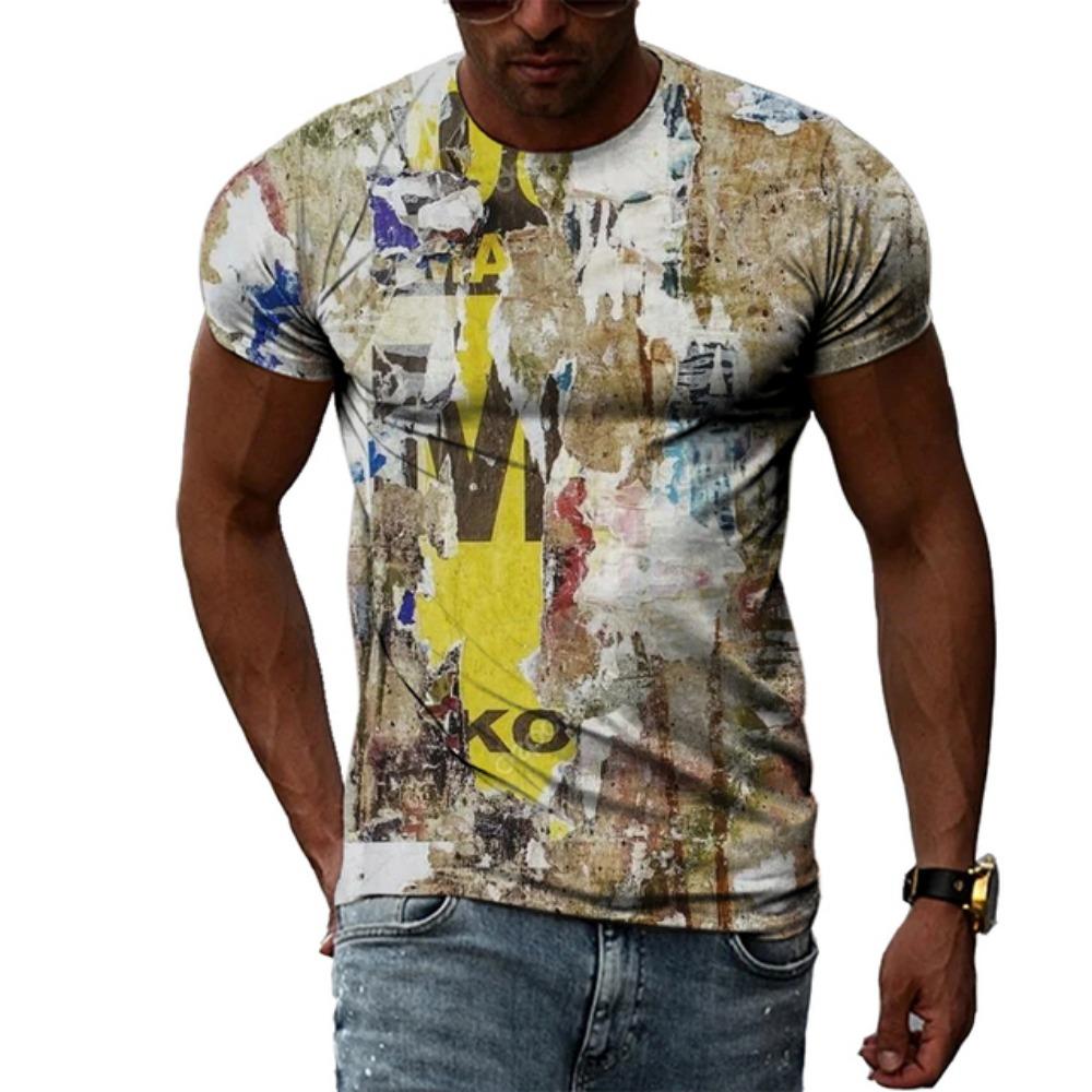 Летние мужские модные индивидуальные граффити футболки хип-хоп тренд harajuku повседневный стиль футболки с короткими рукавами с 3D принтом топы