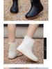 Women’s Fashionable Soft-Soled Waterproof Mid-Tube Rain Boots with Velvet Lining - Non-Slip Winter Wear