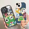 Кероро Лягушонок Крутой Гансо Сержант Чехол для Телефона Для IPhone 16 15 14 13 12 11 Pro Max Plus Кожаный Ударопрочный Чехол