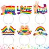 6pcs DIY Hairpin Rainbow Striped Hair Hoop Pride Month Hair Bands Decoration Supplies