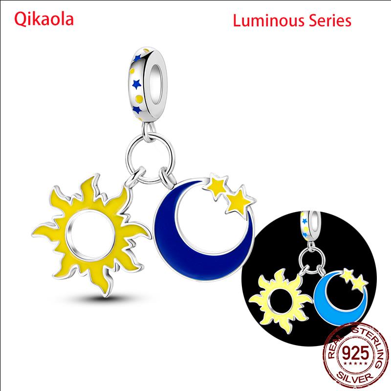 Original 100% sS925 Sterling Silver Luminous Octopus Ocean Series Charms Fit Bracelet DIY Beads Ms Jewelry Gift New In