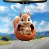 Подвеска в виде автомобиля с белкой, подвесной орнамент со шнурком, легко повесить, реалистичная форма, очаровательный кулон в виде животного, украшение для рождественской елки