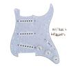 Musiclily Basic 11 Hole SSS Stratocaster Prewired Pickguard Ceramic Single Coil Pickup Set for ST Strat Electric White Pearl 4P Guitar,