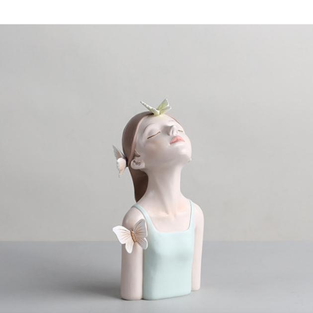 Girl Resin Sculpture Character Model Vase Modern Home Decor Living Room Bedroom Countertop Vase Gift Nordic Decor Home