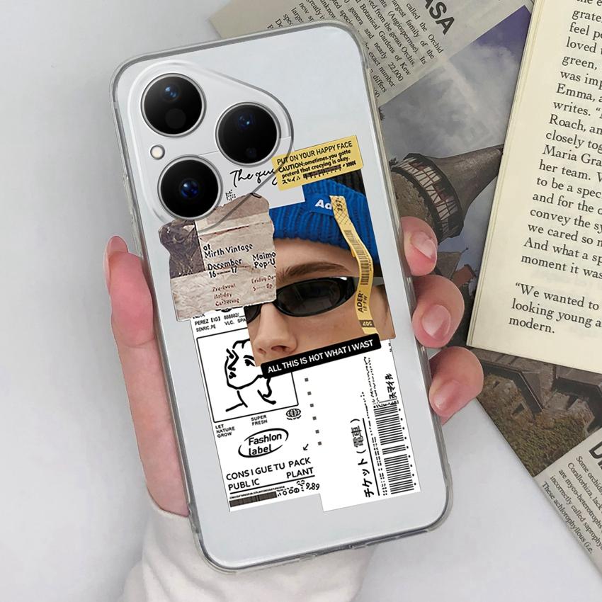 For Huawei Honor Magic5 400 Pura 80 Pro Ultra Phone Cover Beautiful Girls Patterns Transparent Slim Silicone Anti Fall Housing For Huawei Bumper Shell