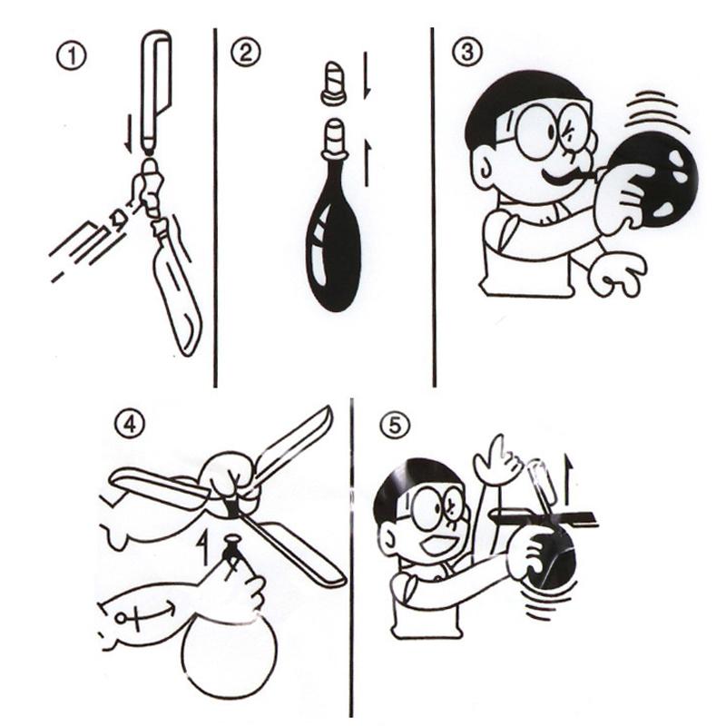 6PCS Air Balloon Helicopter Toy Funny Balloon Ortable Outdoor Helicopter Flying Kids Birthday Party Children's Day Game