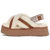 Disk qo'y terisi va jun integratsiyalashgan qulay issiq moda shippaklari Ayollar shippaklari Kashtan 1121550-CHE