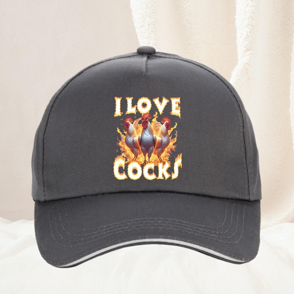 I Love Cocks Roosters Funny Meme hat Chicken Lovers Baseball Cap funny Adjustable Dad Hat Outdoor Hiking hats