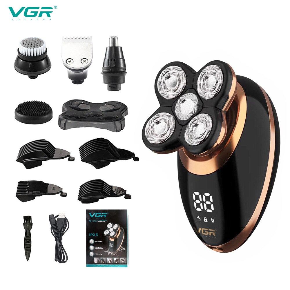 5in1 Multi-cutting IPX7 LCD Display Electric Razor Cut Zero Beard Trimmer Nose Ear Grooming Multi-use Bald Shaver