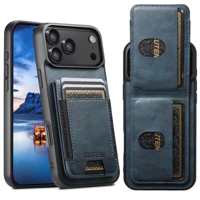 Чехол-кошелек с эластичной лентой и слотом для карт для Apple 17 Pro Max и Samsung S25 Ultra - Защитная кожаная подставка