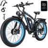 Electric Bicycle Keteles K800 26" 1000Wx2 Motor Adult Ebike 48V 23AH All Terrain Fat Electric Bike 21 Speed LED Display Blue