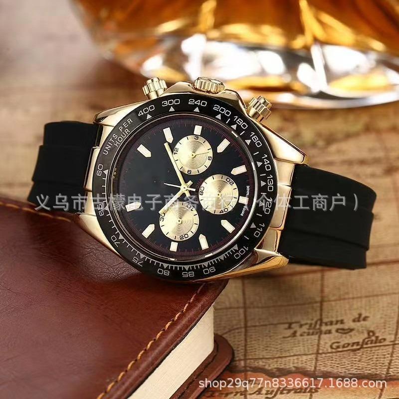 Laojia Daytona Трехглазые Шестистрелочные Кварцевые Часы с Ремешком из Нержавеющей Стали Клейкая Лента Часовые Товары