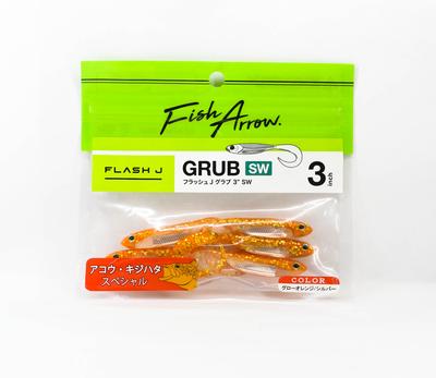 Fish Arrow Мягкая приманка Flash J Grub SW 3 дюйма, 5 шт. в упаковке #121 (1612)
