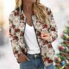 Women's Jacket Long Sleeve Lightweight Zipper Cropped Floral Printed Outerwear Casual Quilted Jacket With Pockets