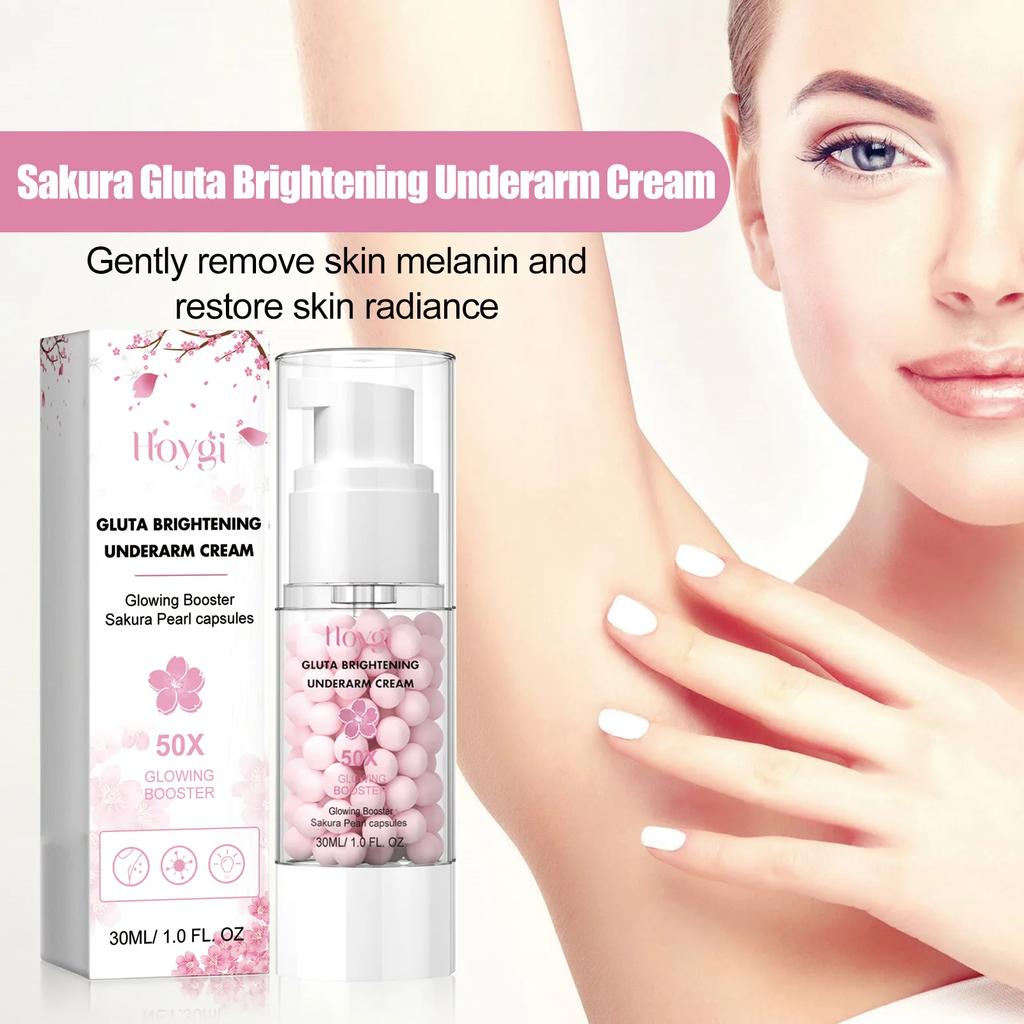 Крем для осветления подмышек Sakura Сияющая кожа Корректор темных пятен Улучшает меланин Тусклый Осветляющий Увлажняющий Крем для отбеливания тела