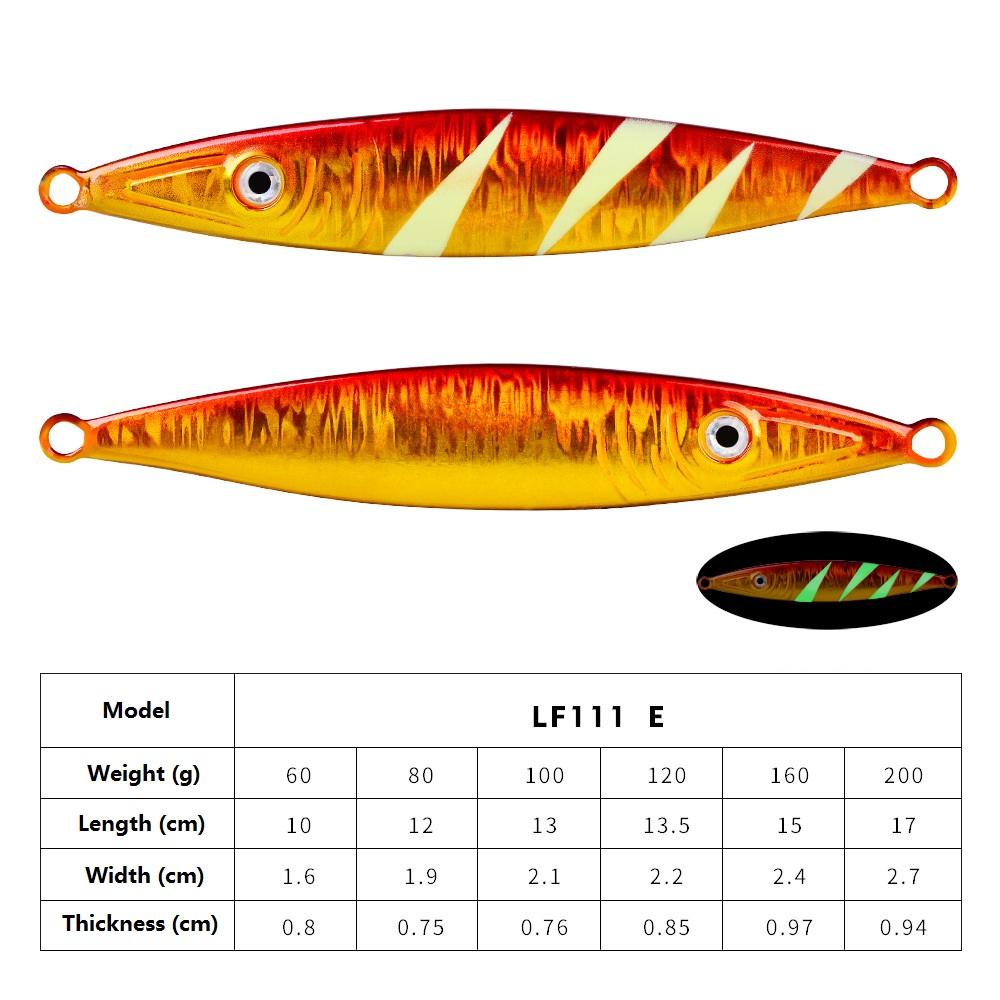 Iron Plate Lure Bait Luminous Sea Fishing for Lead Fish Long-range Throwing Fast Sinking Metal Hard Bait Ship Fishing Bait Simulated False Bait