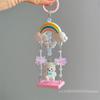 | Rainbow Swing Bear Keychain, Cute Teddy Bear Beaded Flowers Bag Charm,Kawaii Gift Phone Strap Lanyard for Women Girls