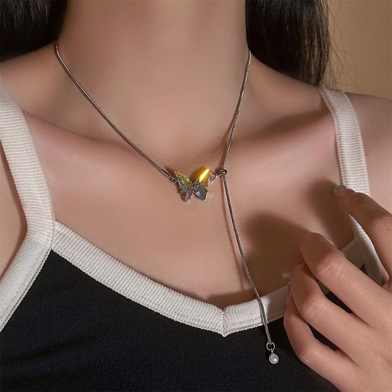 Винтажное ожерелье с кисточками в виде бабочки для женщин и девочек, изысканное роскошное ожерелье, темпераментная цепочка на ключицу, свадебные аксессуары