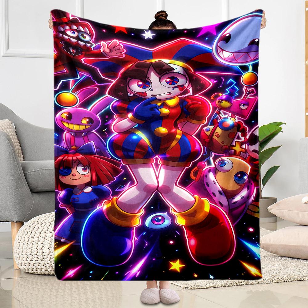 Digital Circus Blanket Soft Warm Cozy Perfect for Livingroom Couch Sofa Four Seasons Multipurpose Stylish Decor Ideal Gift For Birthday Valentine'S Da