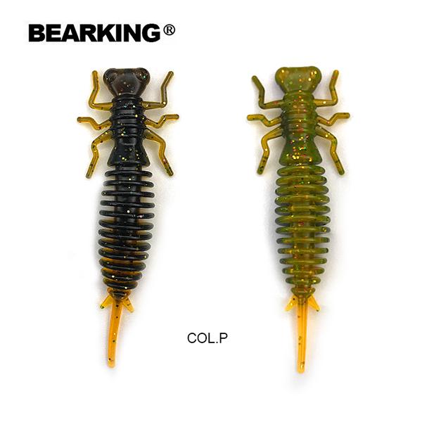 BEARKING Мягкие приманки в виде личинки, 6,2 см, 1,6 г, 8 шт./пакет, искусственный силиконовый окунь, щука, гольян, приманка для плавания, отсадка, пластиковые приманки, червь