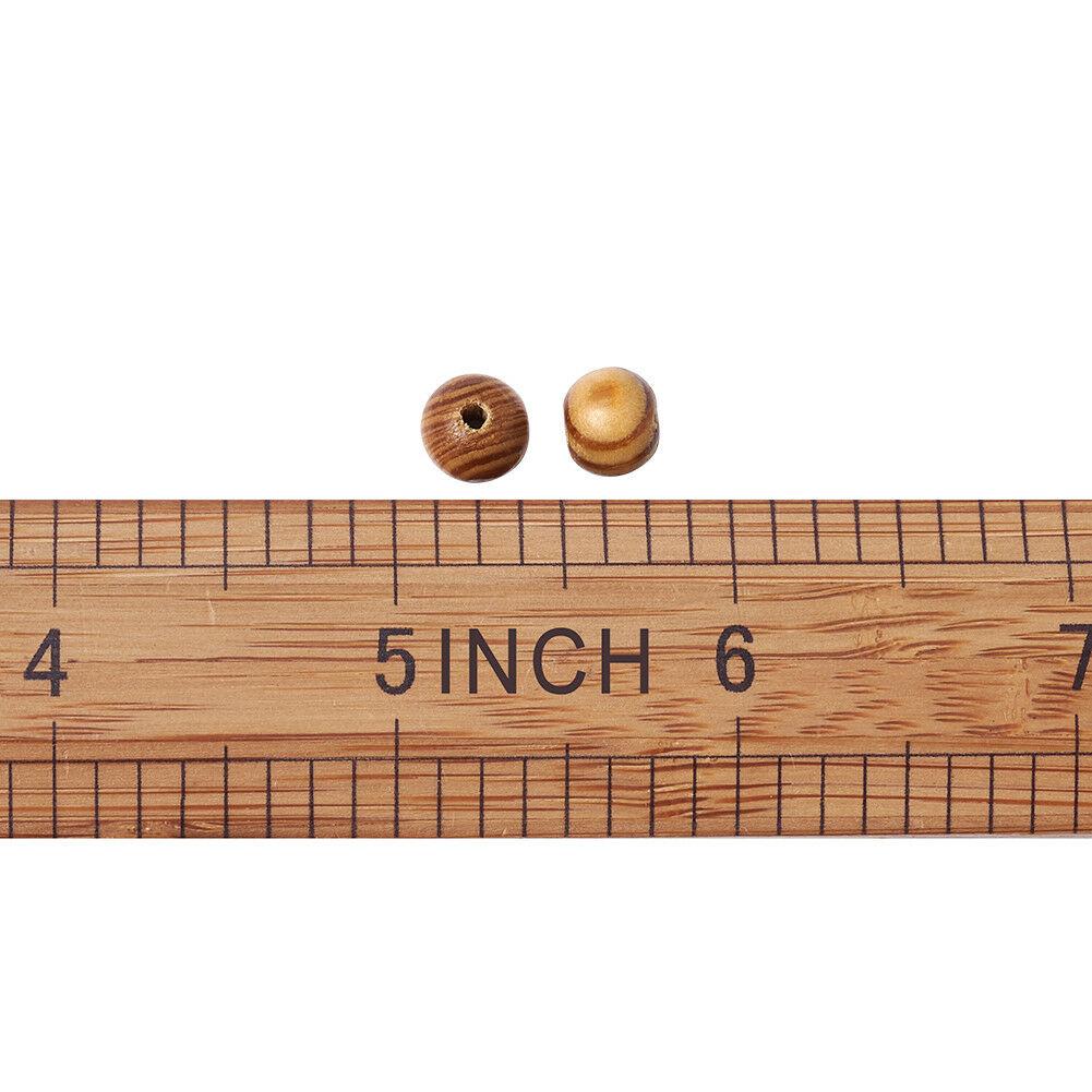 200 шт./лот, 8 мм, винтажные деревянные бусины из натурального дерева с большими отверстиями, подходят для ожерелья, браслета, подвески, свободные деревянные бусины-разделители для изготовления ювелирных изделий своими руками