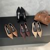 2025 Autumn and Winter New Korean Version French Pointed Head Simple High Sense Fashion Temperament Suede Low Stiletto Single Shoes Women