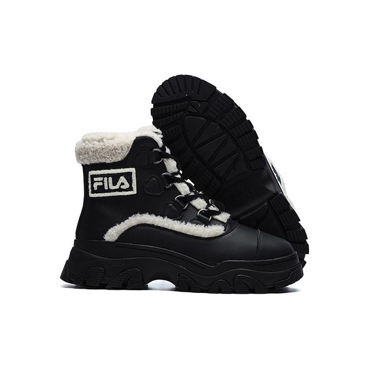 (WMNS) FILA Warm Snow Boots 'Black White' Women's F12W144404FBK