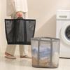 Laundry Bags Hamper Bag with Handles Portable &Collapsible Dirty Clothes Mesh Basket Foldable for Washing Storage Dorm or Travel
